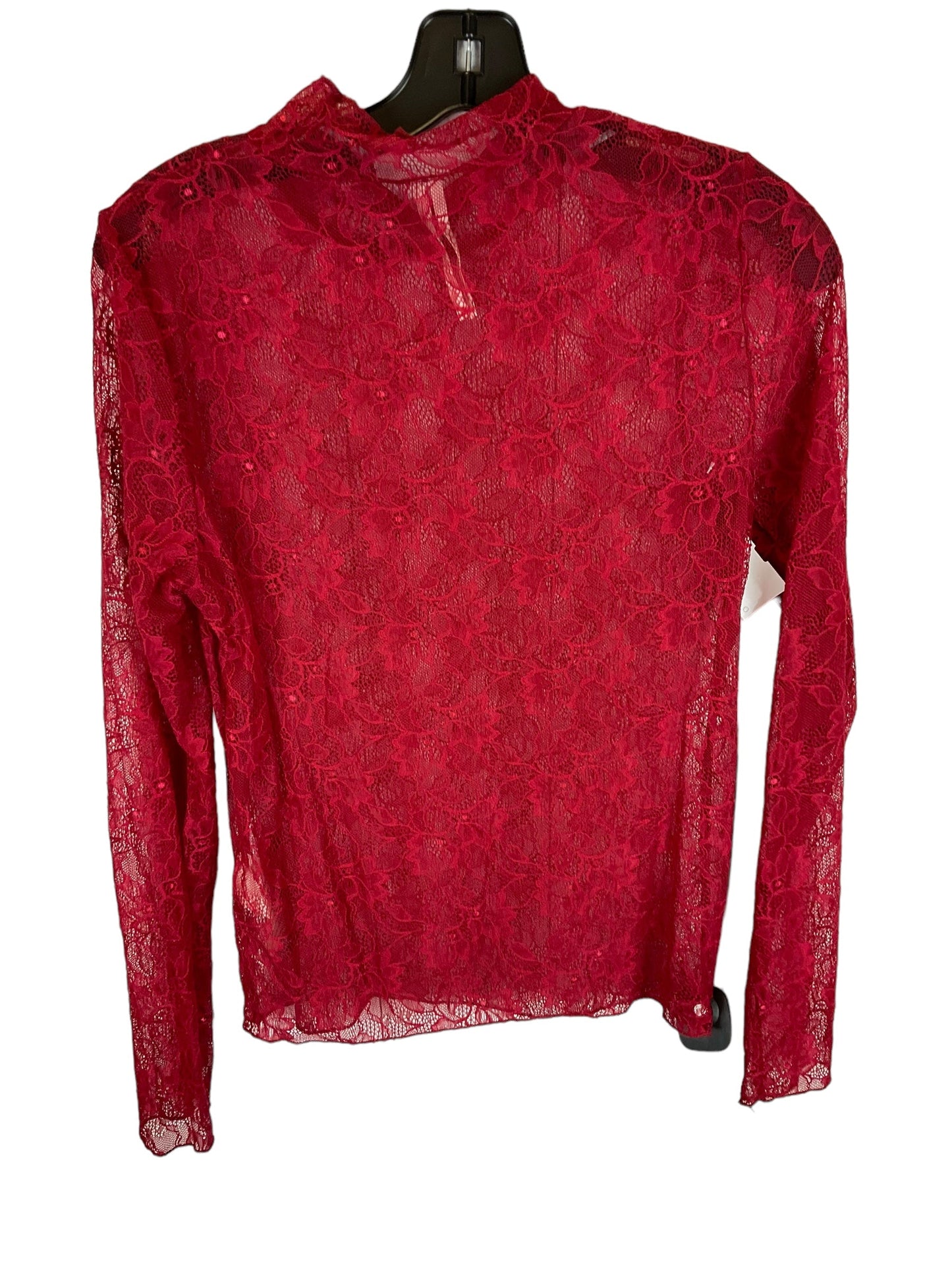 Top Long Sleeve By Anthropologie In Red, Size: M