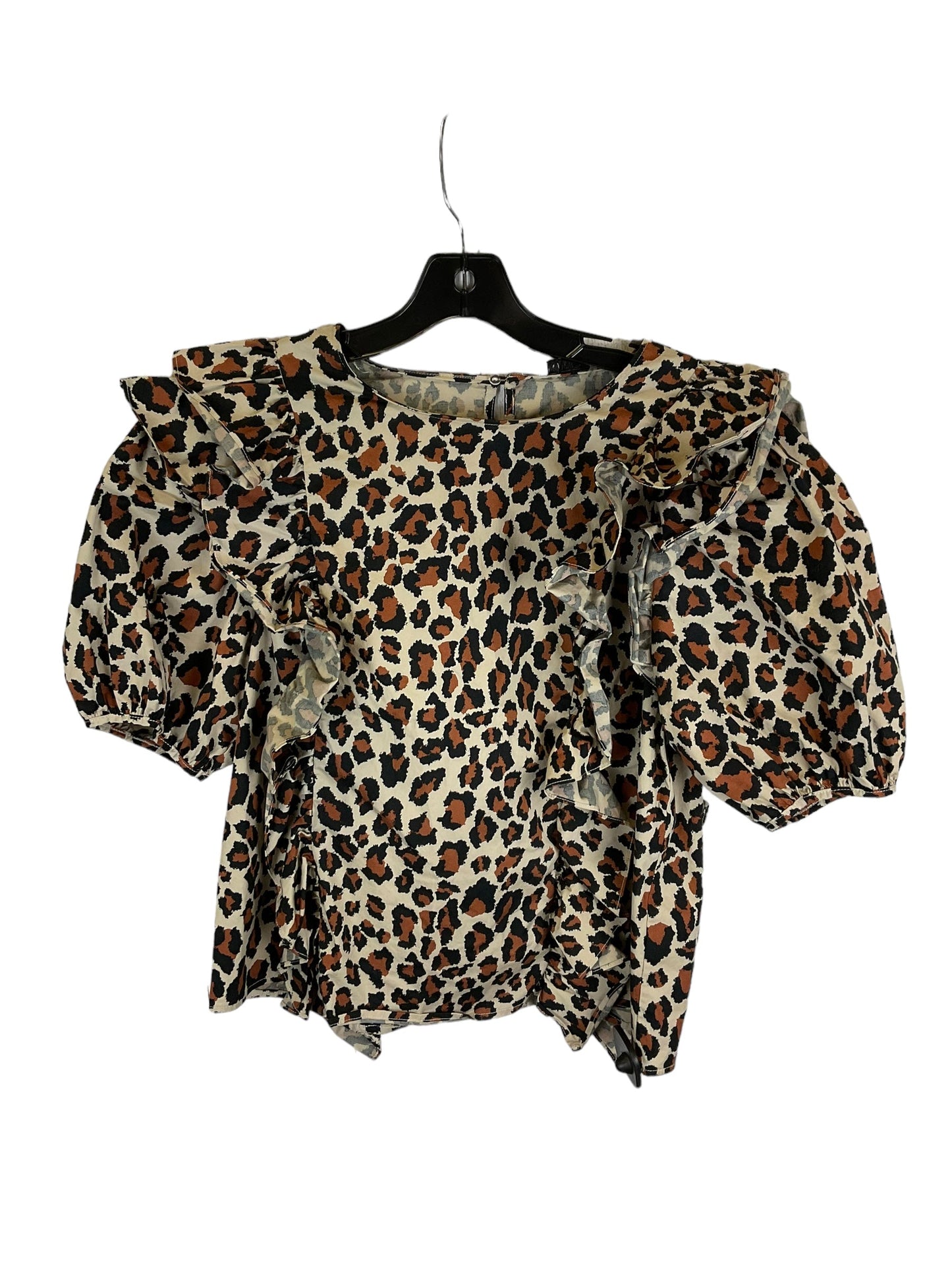 Top Short Sleeve By English Factory In Animal Print, Size: L