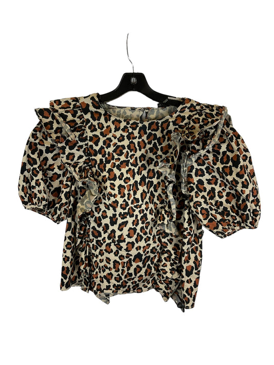 Top Short Sleeve By English Factory In Animal Print, Size: L