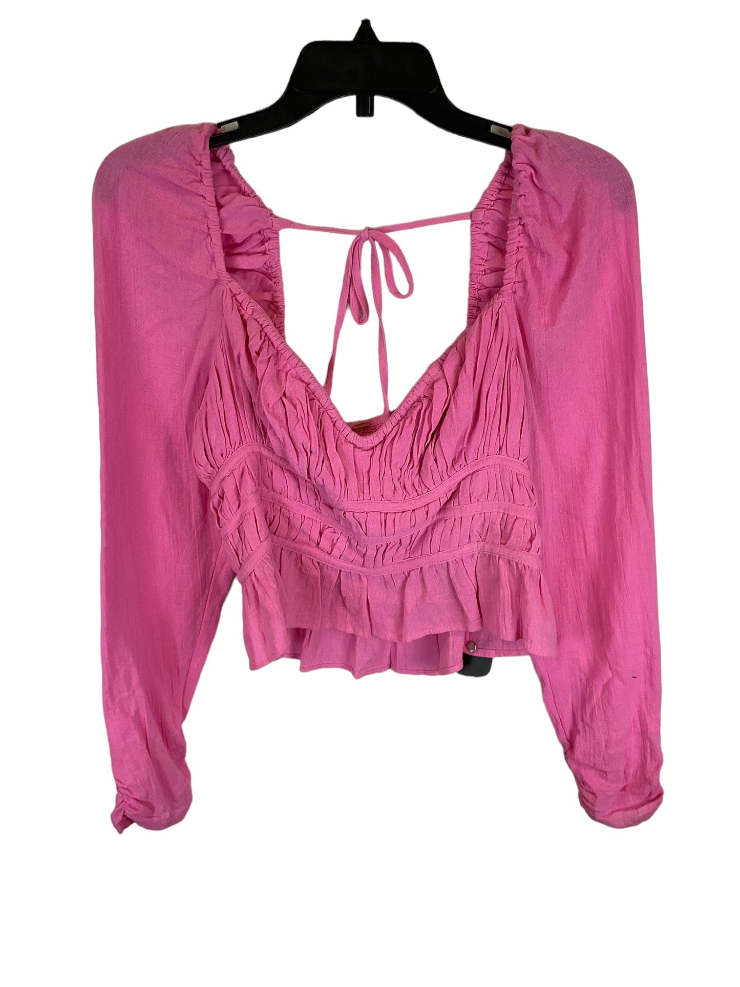 Top Long Sleeve By Free People In Pink