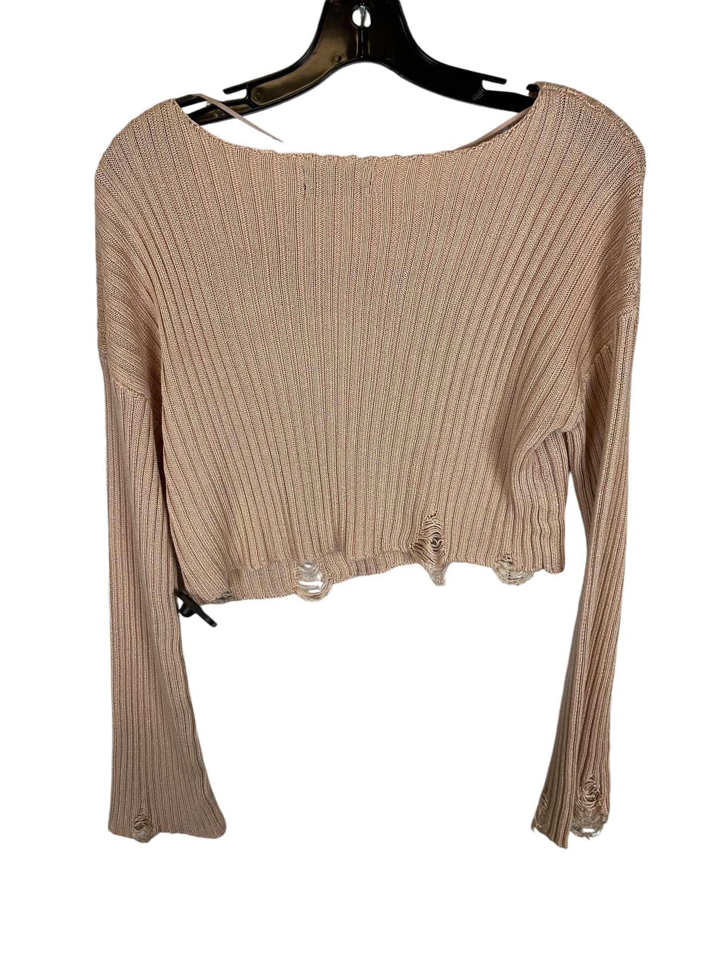 Top Long Sleeve By Urban Outfitters In Rose Gold, Size: M