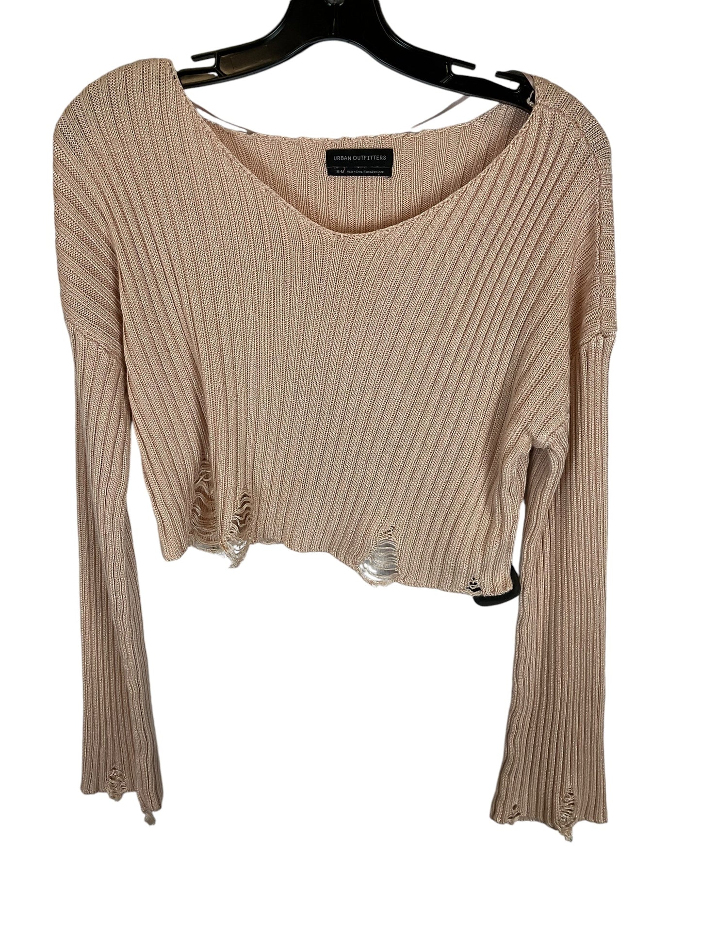 Top Long Sleeve By Urban Outfitters In Rose Gold, Size: M