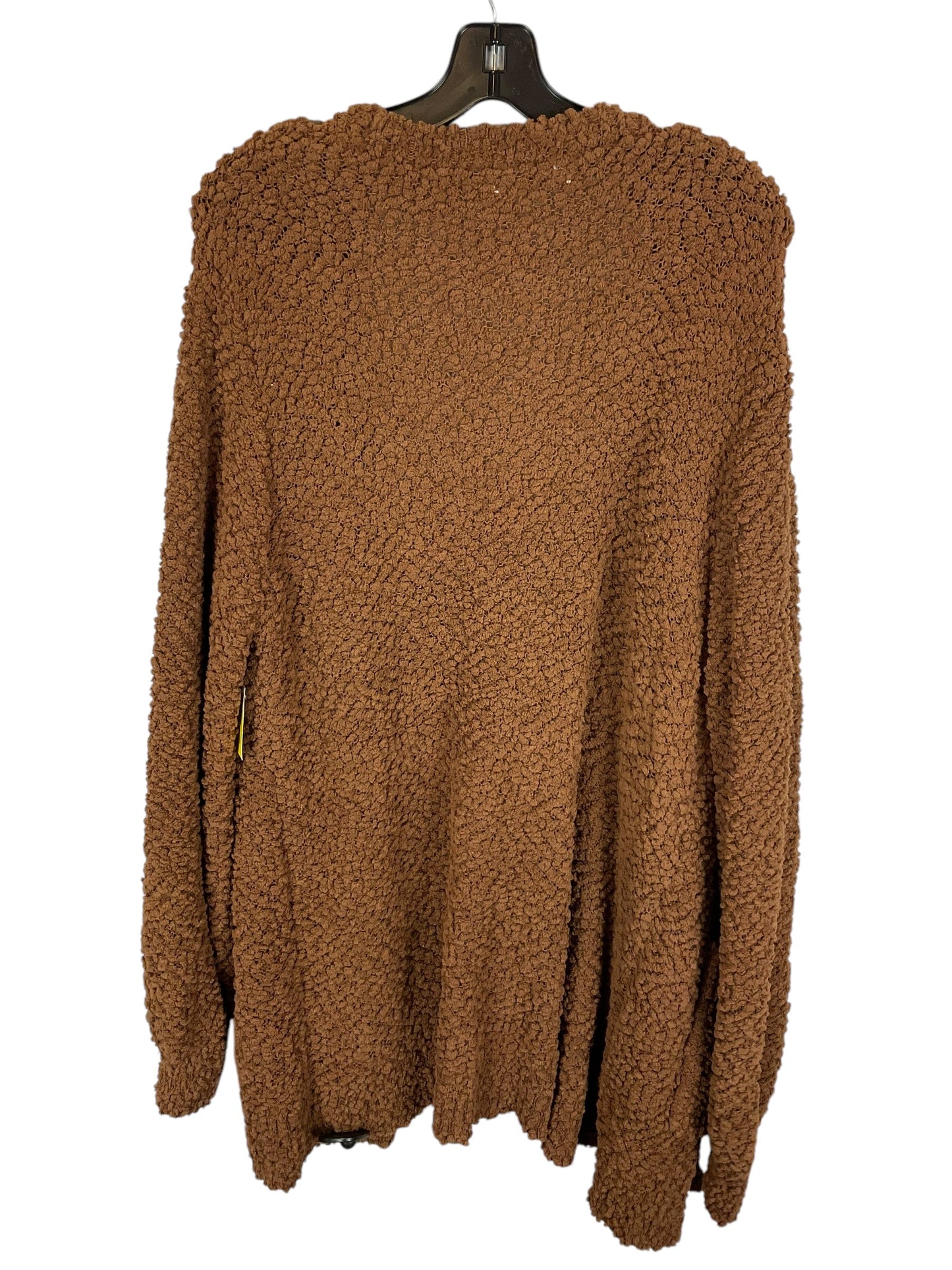 Sweater Cardigan By Zenana Outfitters In Brown, Size: 1x