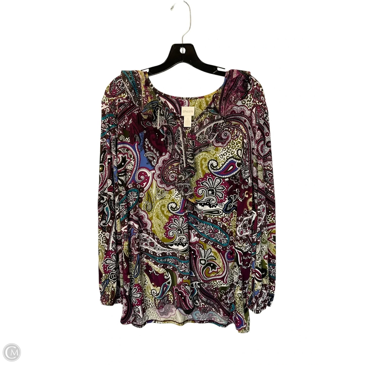 Top Long Sleeve By Chicos In Purple, Size: M