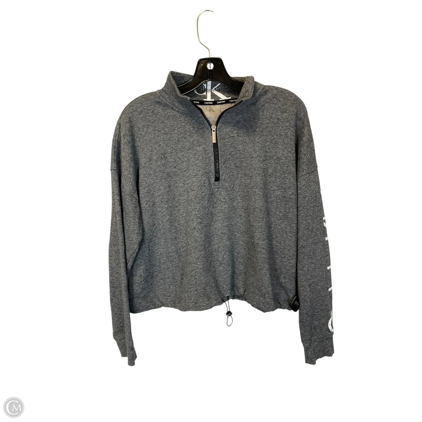Sweatshirt Collar By Calvin Klein In Grey, Size: L
