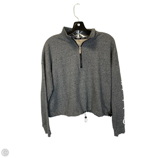 Sweatshirt Collar By Calvin Klein In Grey, Size: L
