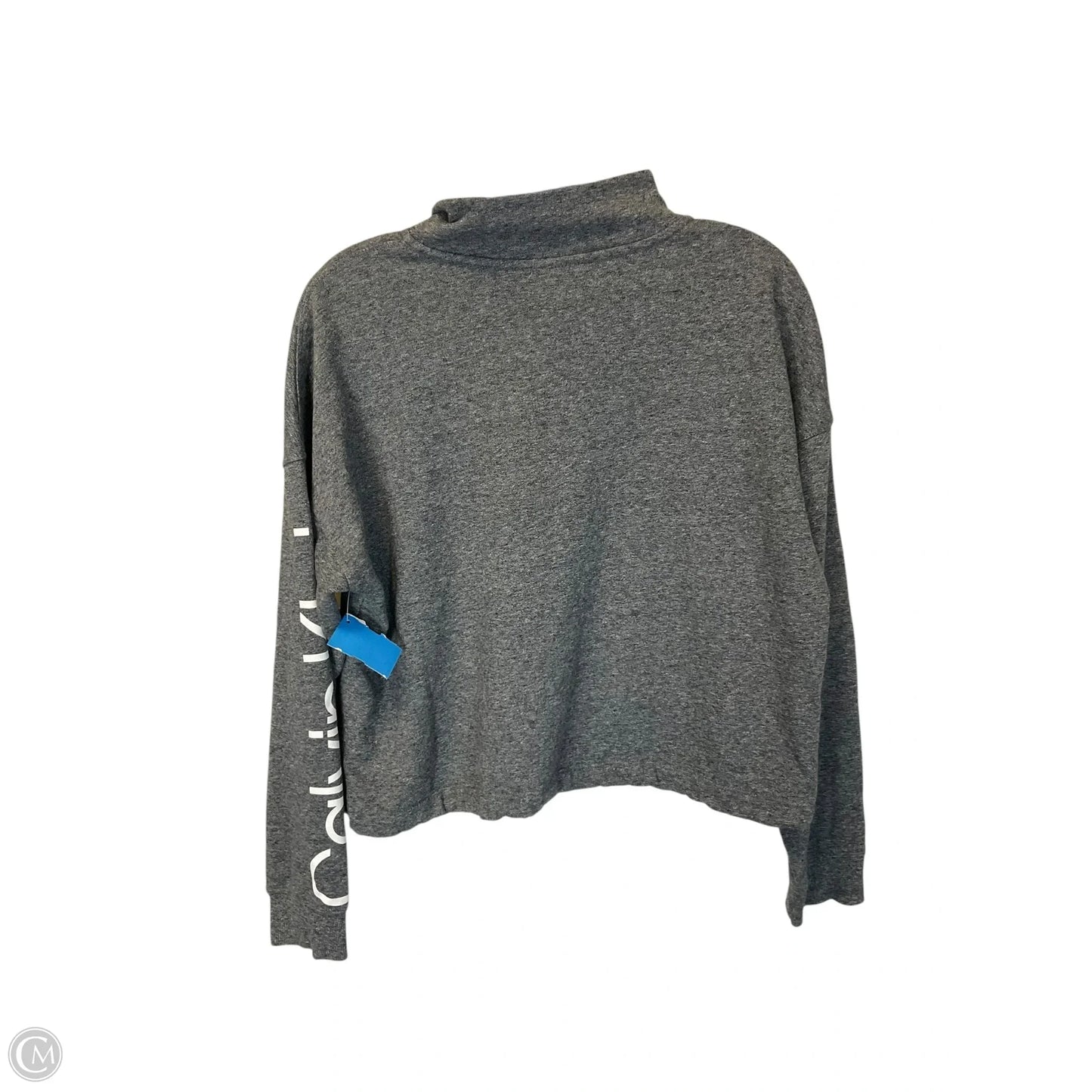 Sweatshirt Collar By Calvin Klein In Grey, Size: L