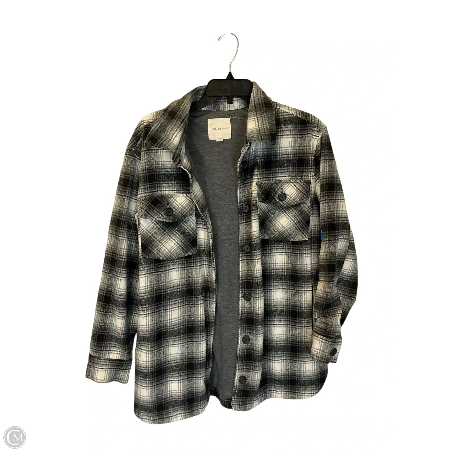 Jacket Shirt By Thread And Supply In Grey, Size: M