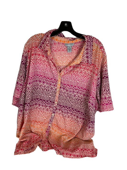 Multi-colored Top Short Sleeve Catherines, Size 4x