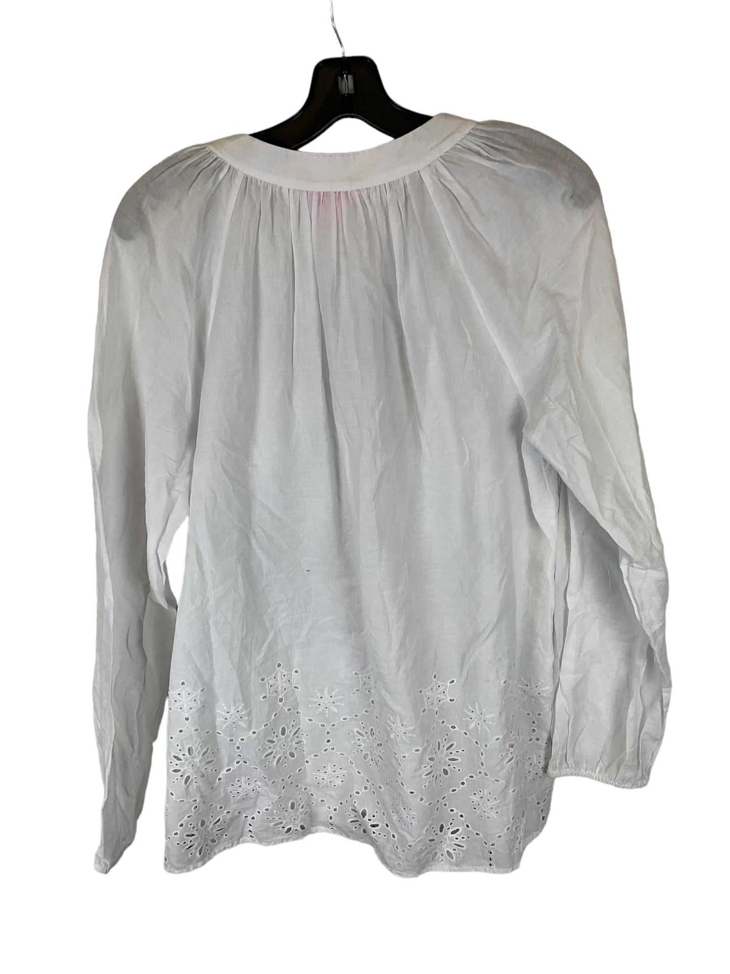 Top Long Sleeve By Lilly Pulitzer In White, Size: M