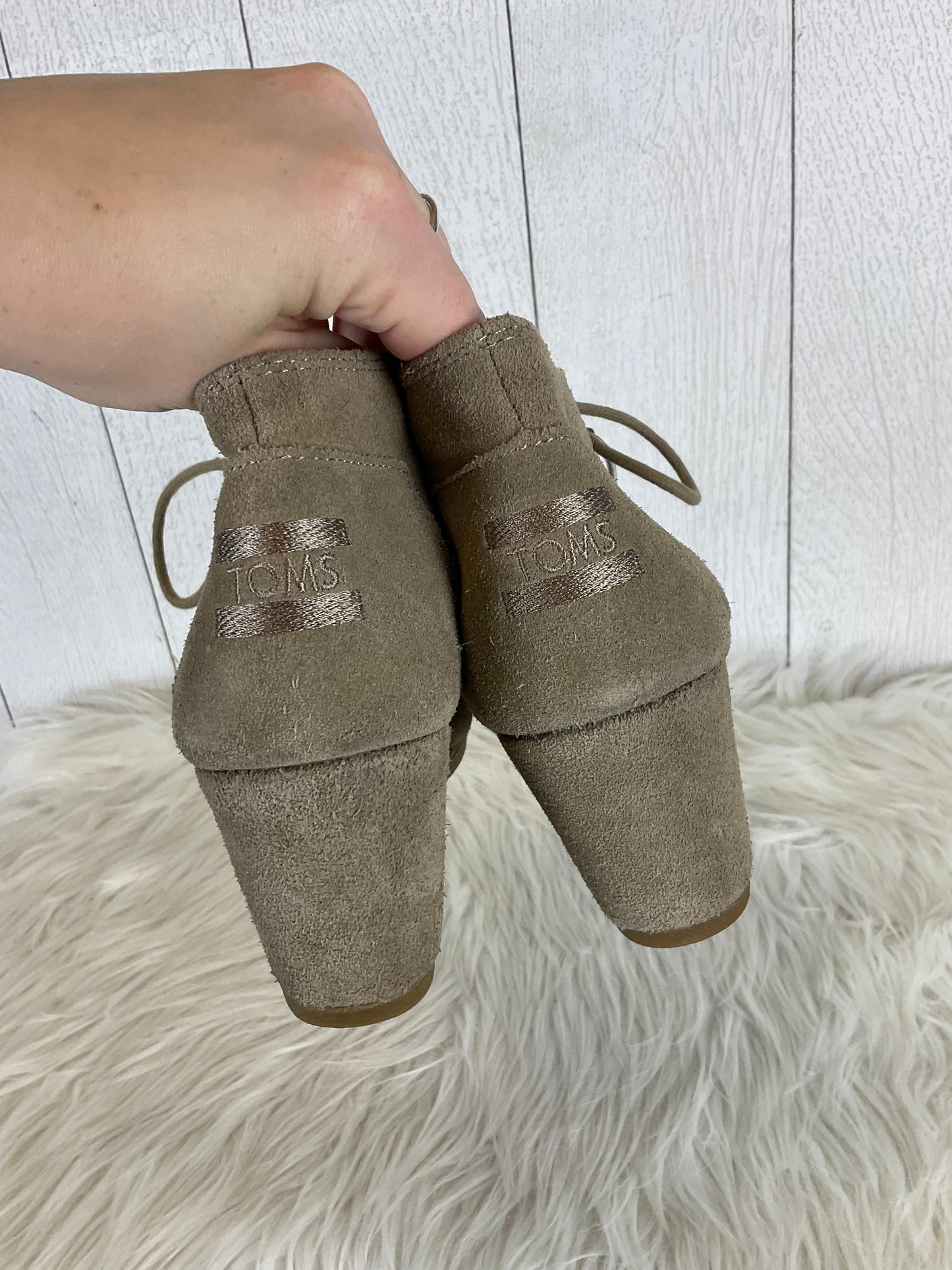 Boots Ankle Heels By Toms In Taupe, Size: 7.5