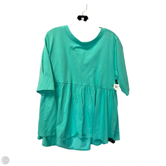 Top Short Sleeve By Zenana Outfitters In Blue, Size: 2x
