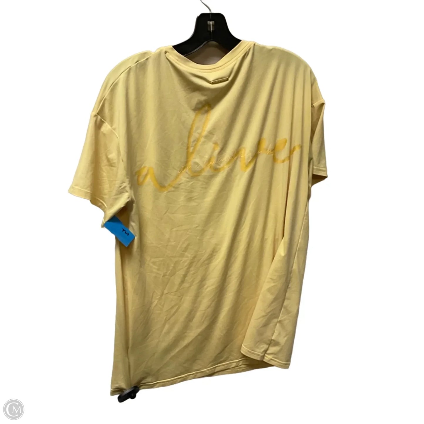 Athletic Top Short Sleeve By Gym Shark In Yellow, Size: S