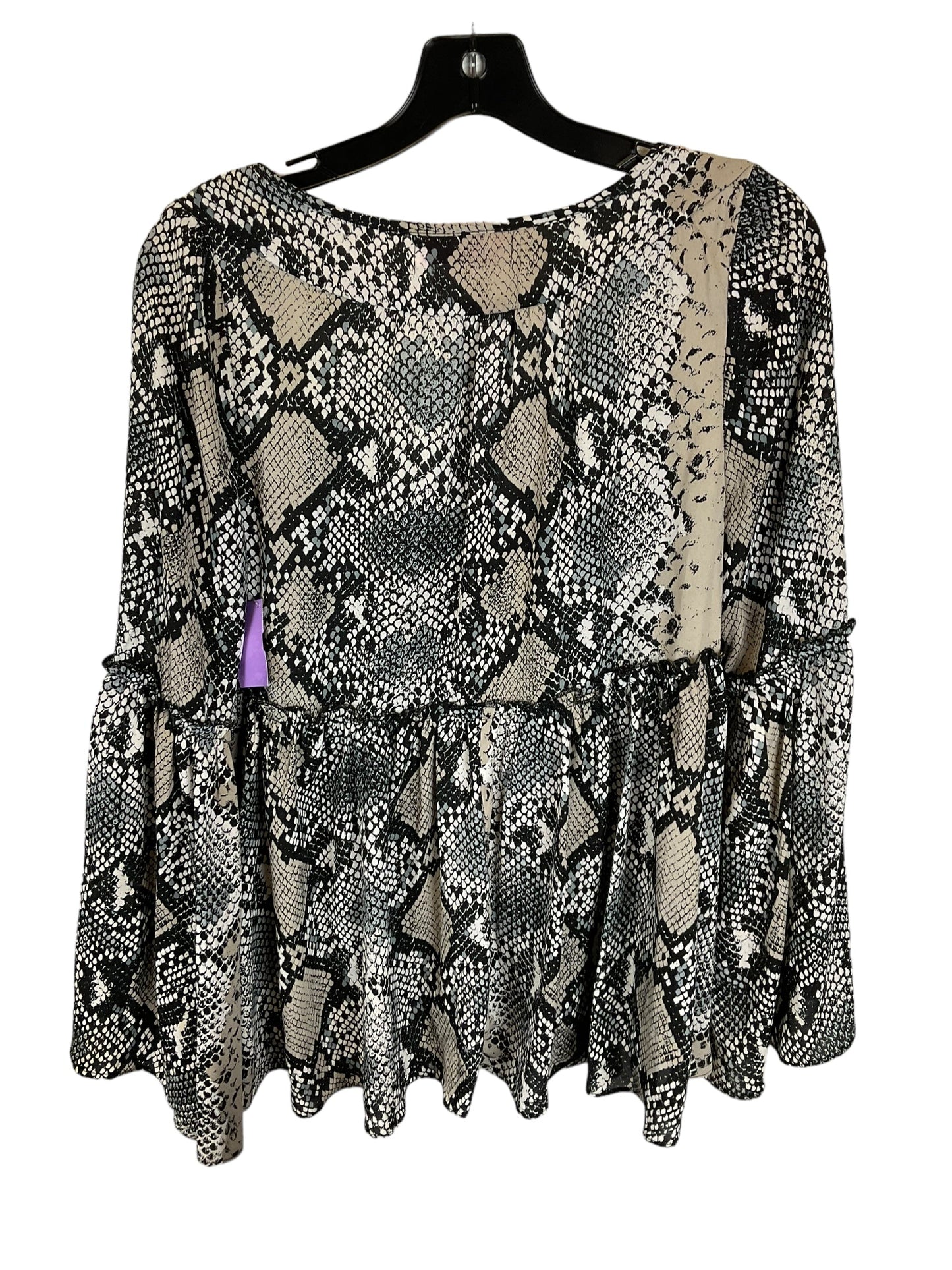 Snakeskin Print Top Long Sleeve Buddy Love, Size S