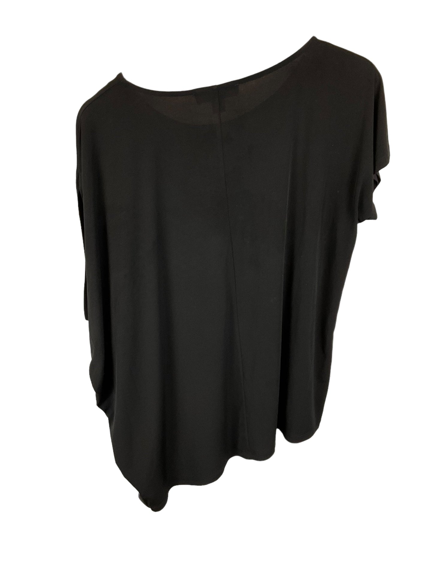 Black Top Short Sleeve Designer Michael By Michael Kors, Size L