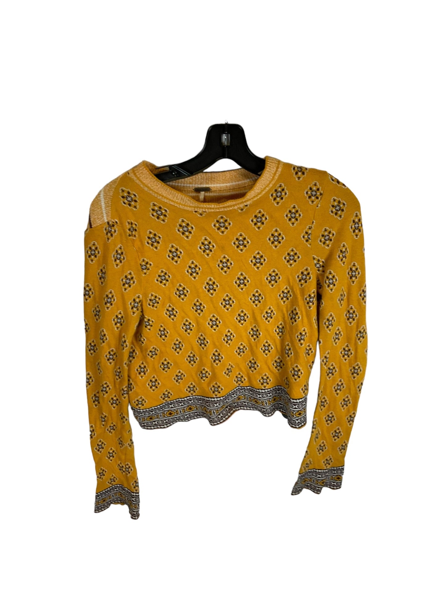 Yellow Top Long Sleeve Free People, Size Xs