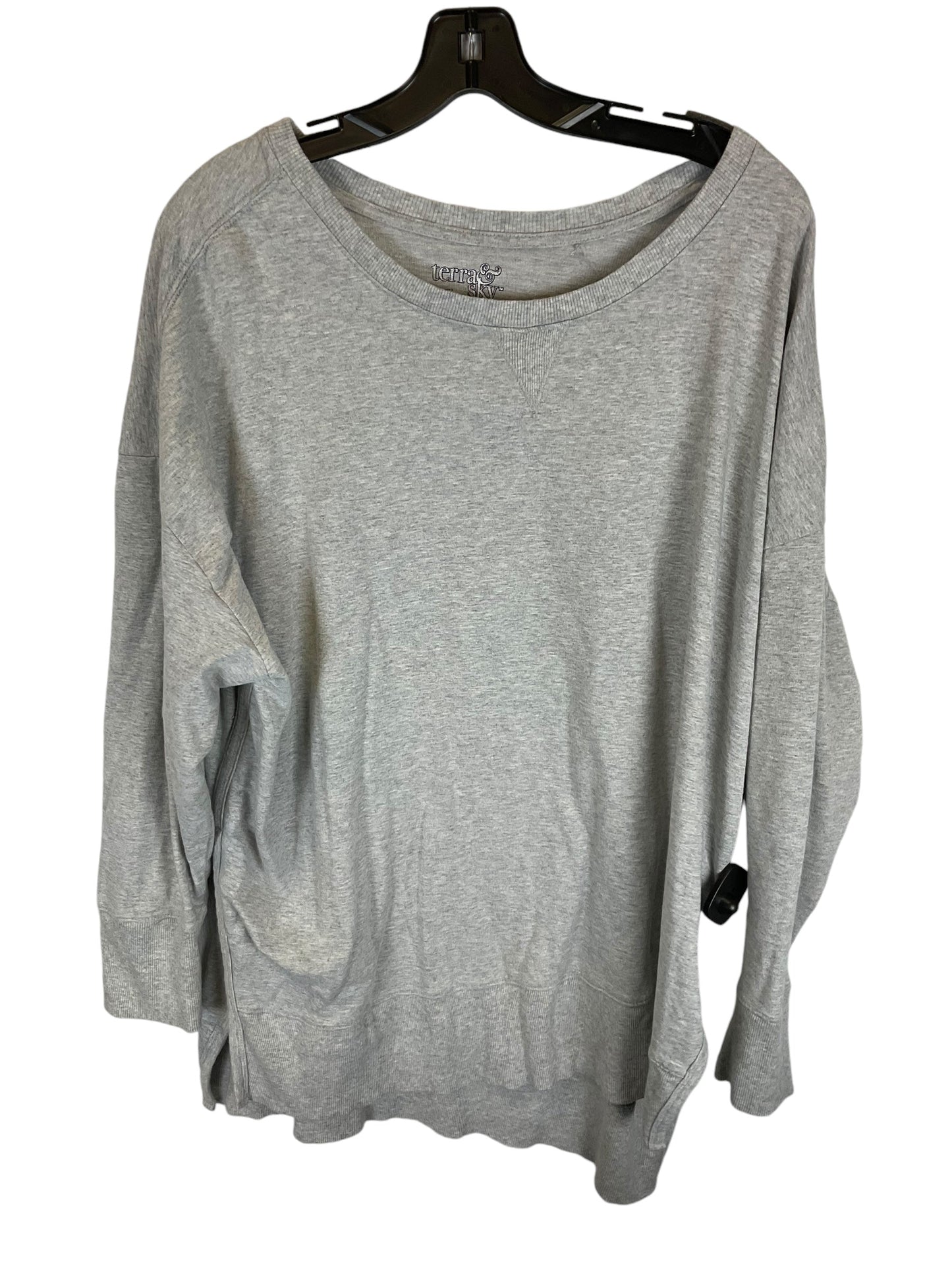 Sweatshirt Crewneck By Terra & Sky In Grey, Size: 2x