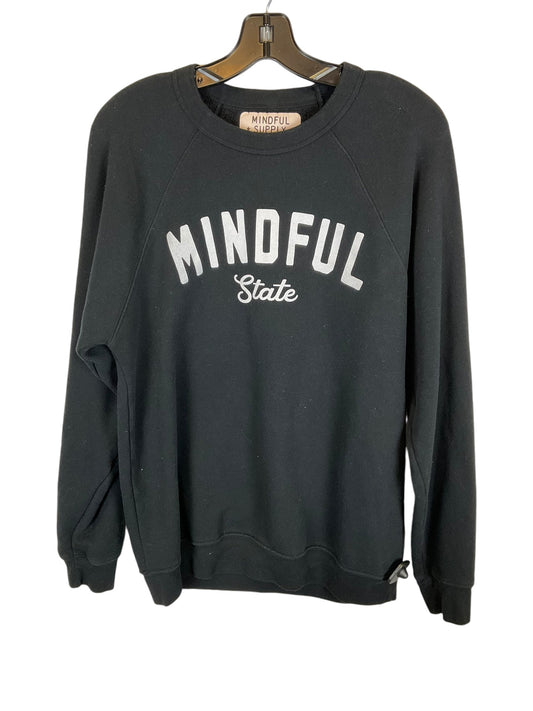 Sweatshirt Crewneck By Clothes Mentor In Black, Size: L