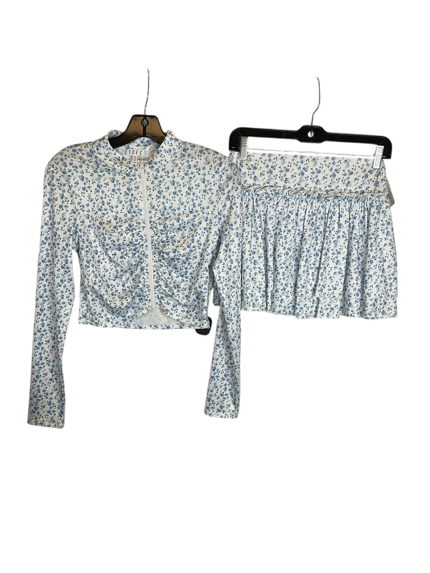 Skort 2pc Set By Tcec In Blue & White, Size: S