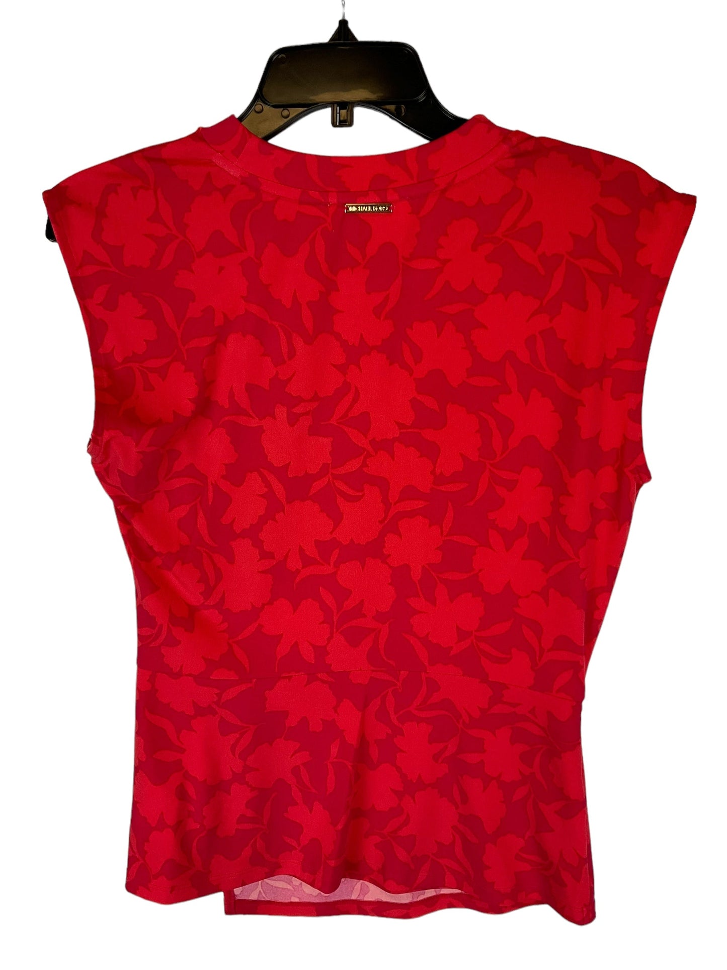 Top Sleeveless Designer By Michael By Michael Kors In Orange & Red, Size: M