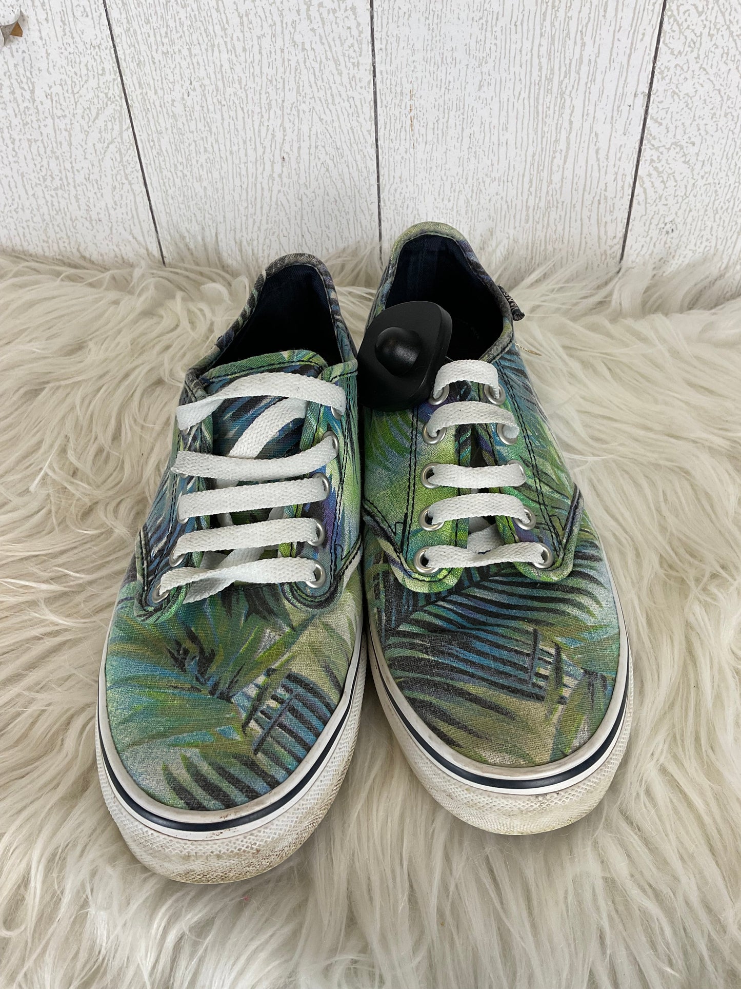 Shoes Sneakers By Vans In Blue & Green, Size: 7.5