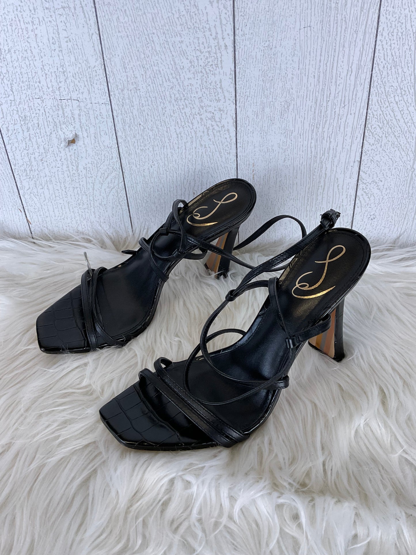 Sandals Heels Stiletto By Sam Edelman In Black, Size: 9