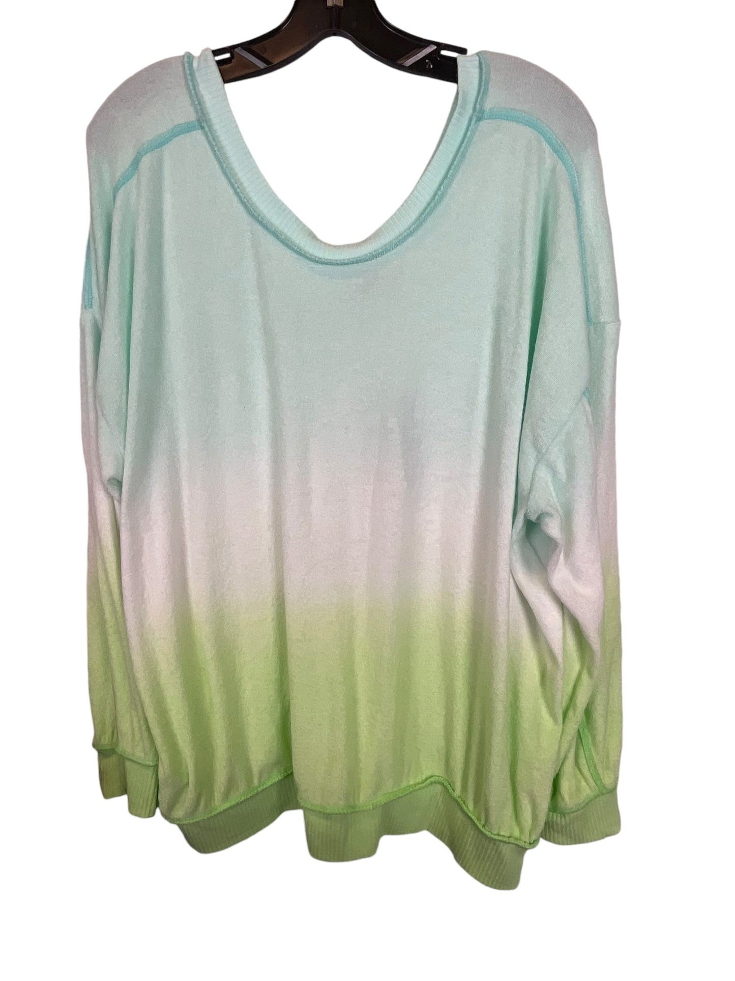 Top Long Sleeve By Torrid In Blue & Green, Size: 2x