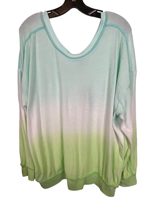 Top Long Sleeve By Torrid In Blue & Green, Size: 2x