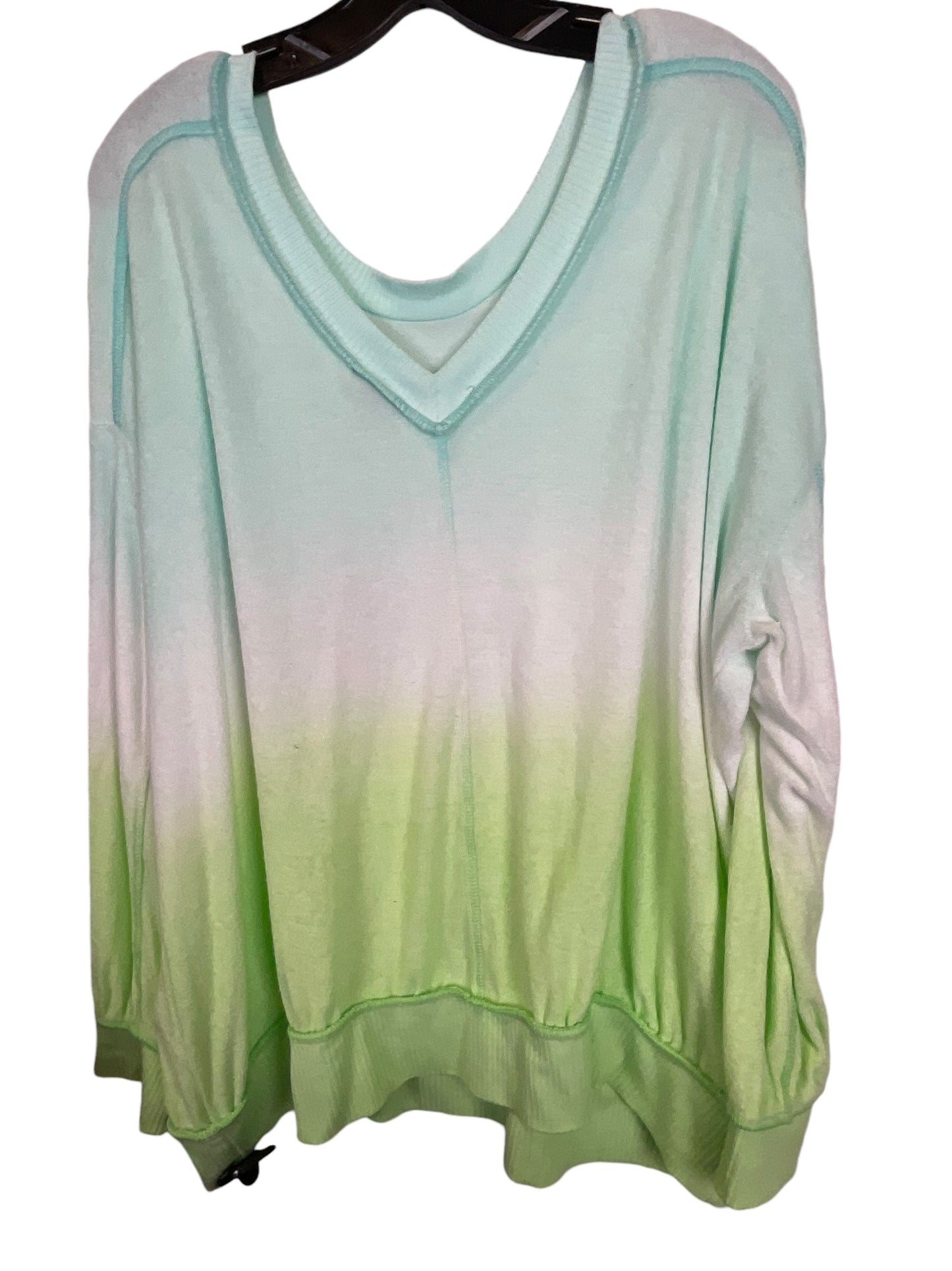 Top Long Sleeve By Torrid In Blue & Green, Size: 2x