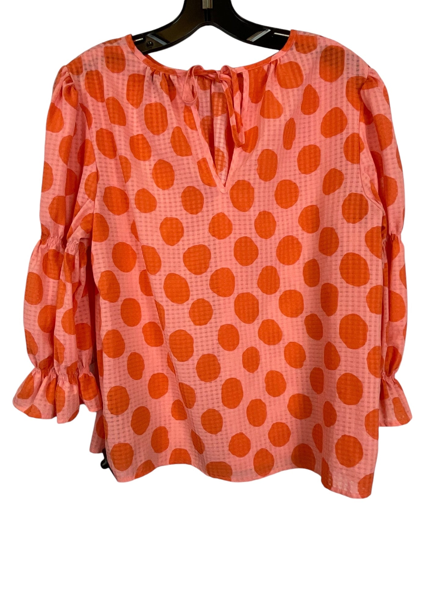 Top Long Sleeve By Who What Wear In Orange & Pink, Size: M