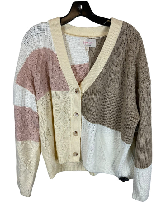 Sweater Cardigan By Clothes Mentor In Tan, Size: 1x