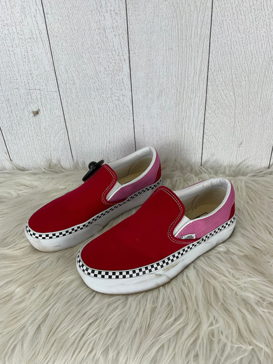 Shoes Sneakers Platform By Vans In Pink & Red, Size: 7