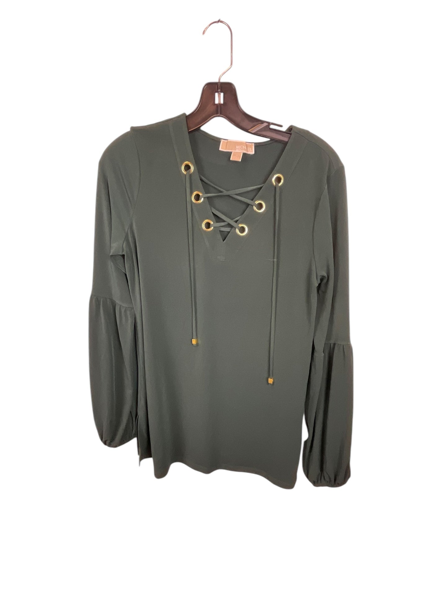 Top Long Sleeve Designer By Michael By Michael Kors In Green, Size: S