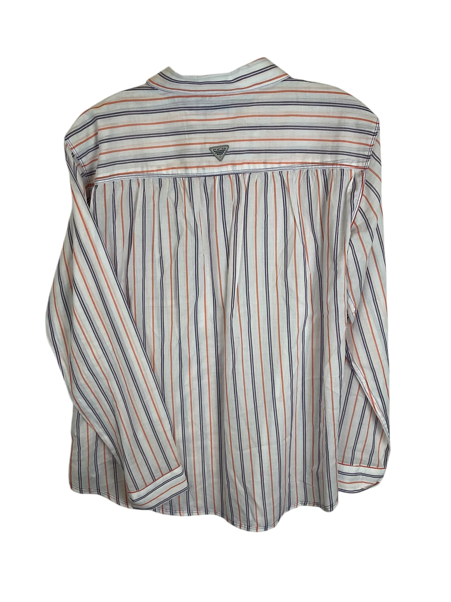 Top Long Sleeve Designer By Columbia In Striped Pattern, Size: M