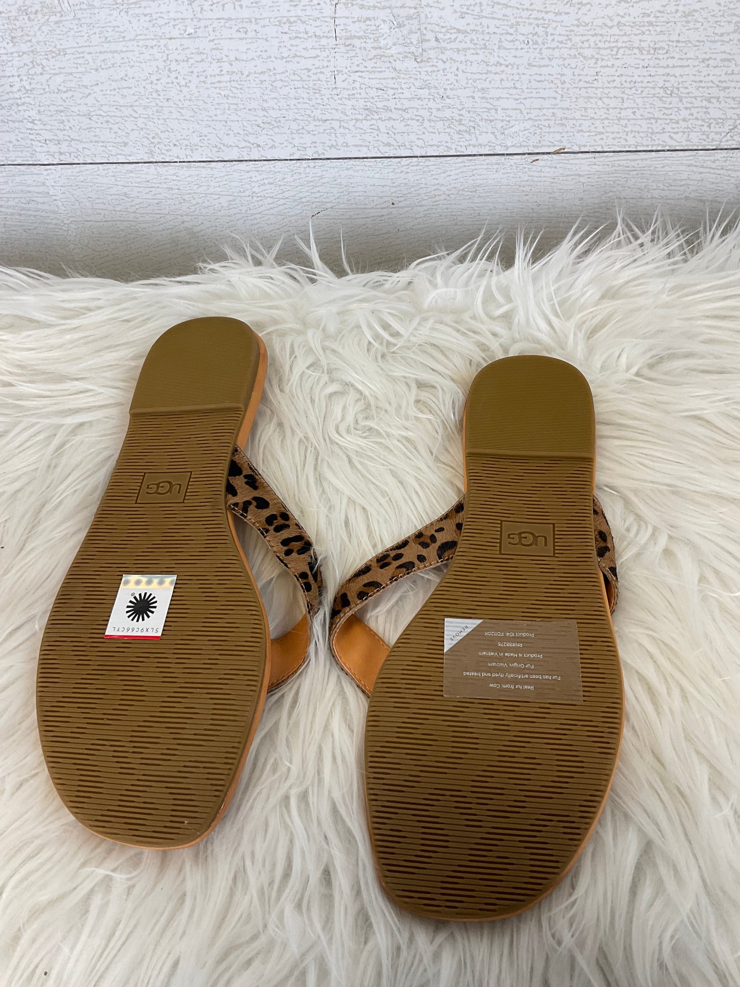 Sandals Designer By Ugg In Animal Print, Size: 10