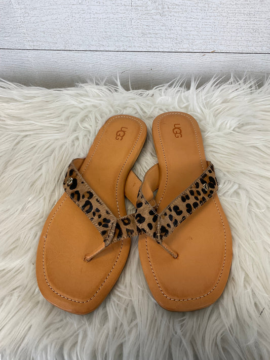 Sandals Designer By Ugg In Animal Print, Size: 10