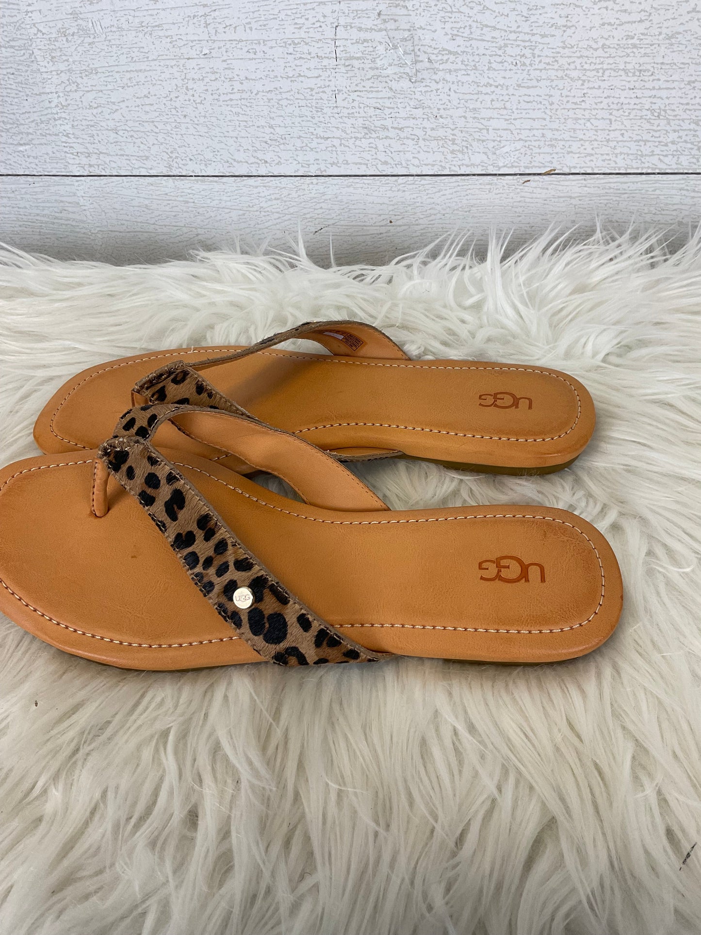 Sandals Designer By Ugg In Animal Print, Size: 10