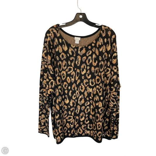 Sweater By Chicos In Animal Print, Size: Xxl