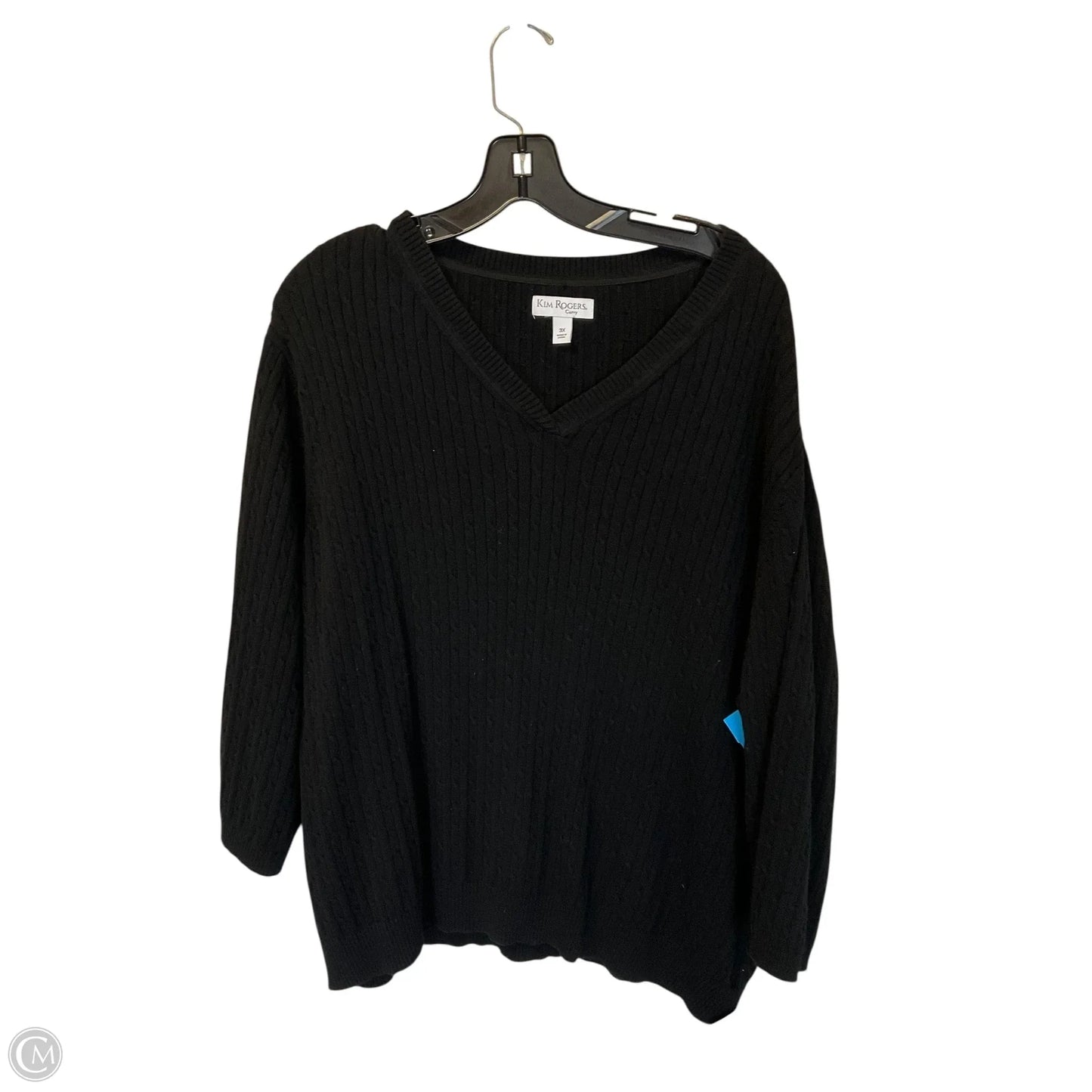 Sweater By Kim Rogers In Black, Size: 3x