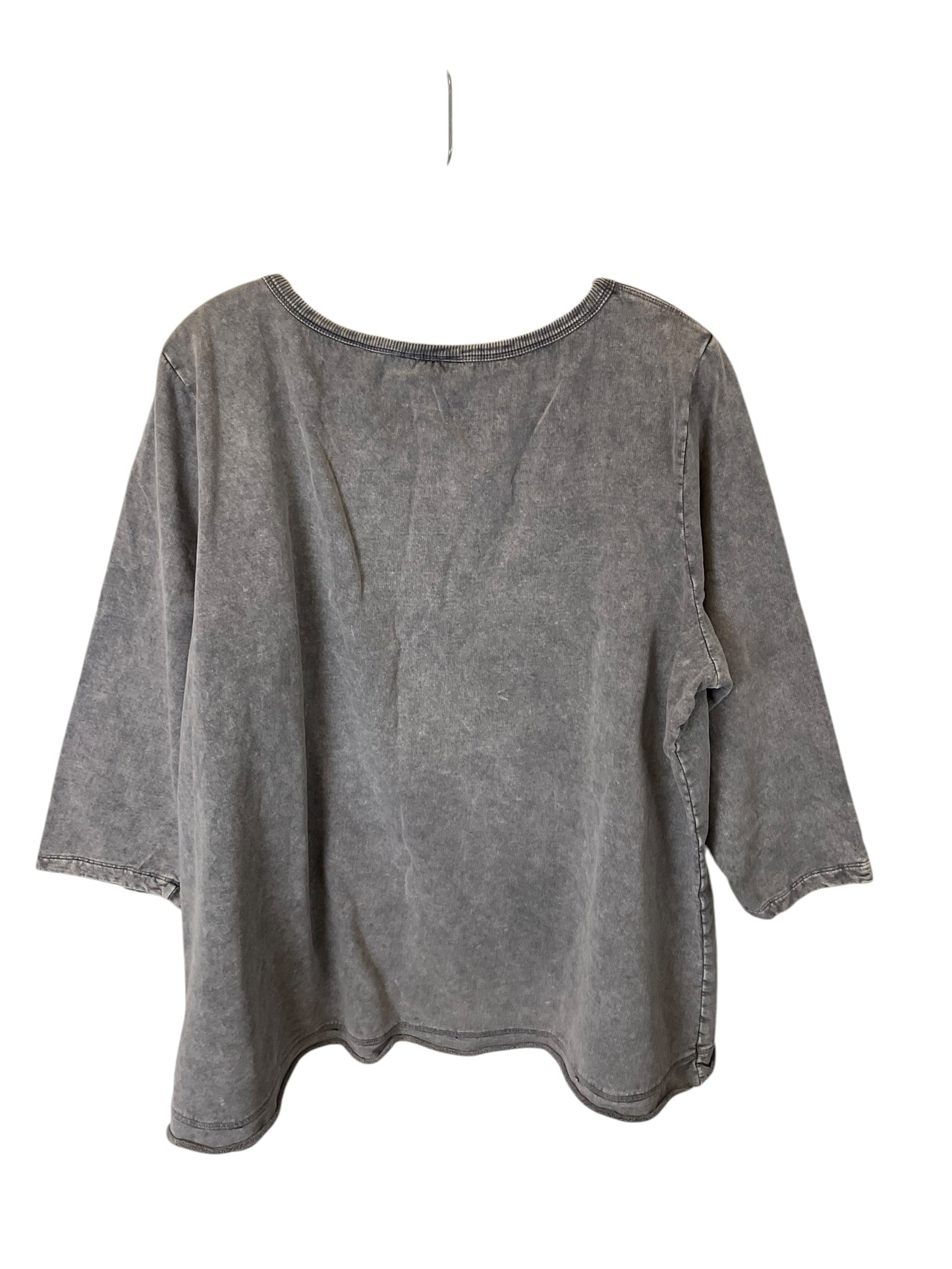 Sweatshirt Crewneck By Ali Miles In Grey, Size: 2x