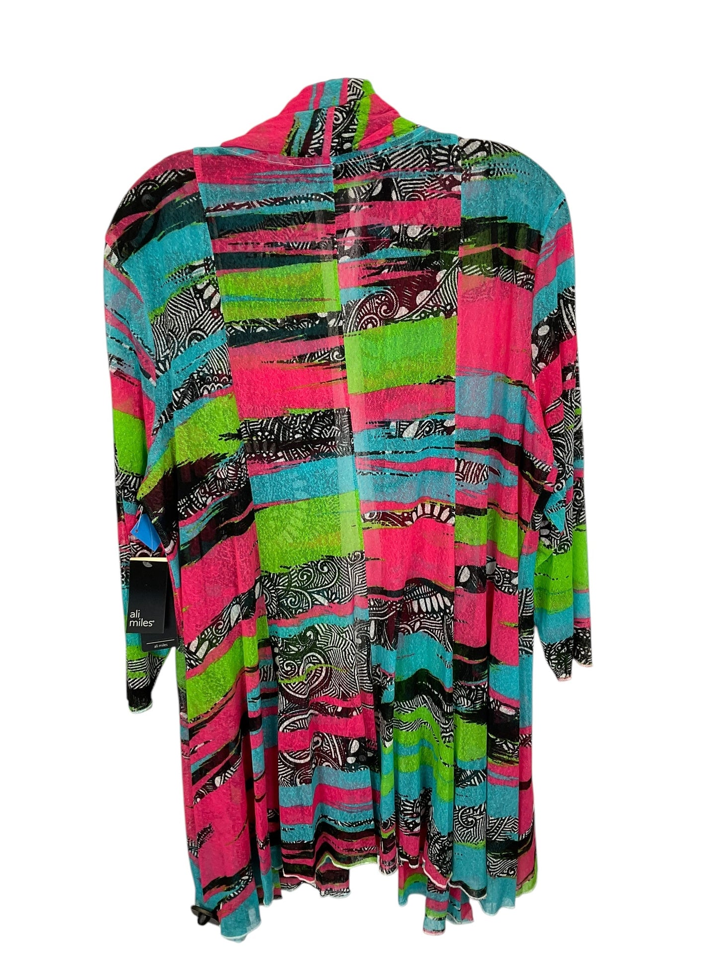 Cardigan By Ali Miles In Multi-colored, Size: 1x