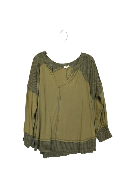 Top Long Sleeve By Pol In Green, Size: M