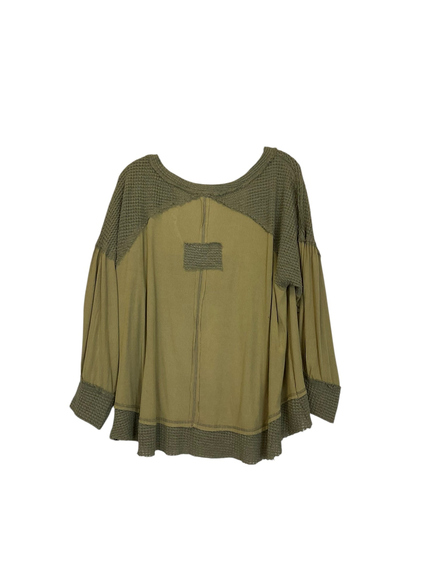 Top Long Sleeve By Pol In Green, Size: M