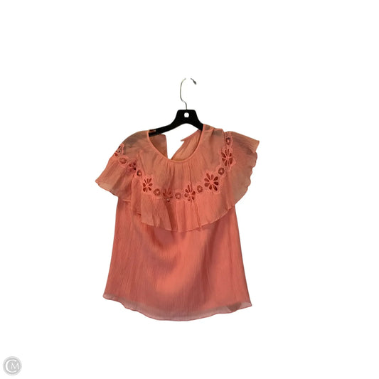 Top Short Sleeve By Rebecca Taylor In Peach, Size: S