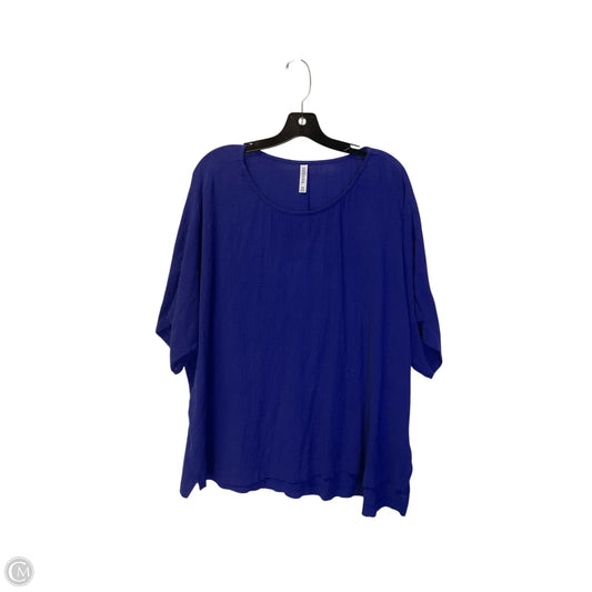 Top Short Sleeve By Zenana Outfitters In Navy, Size: 3x