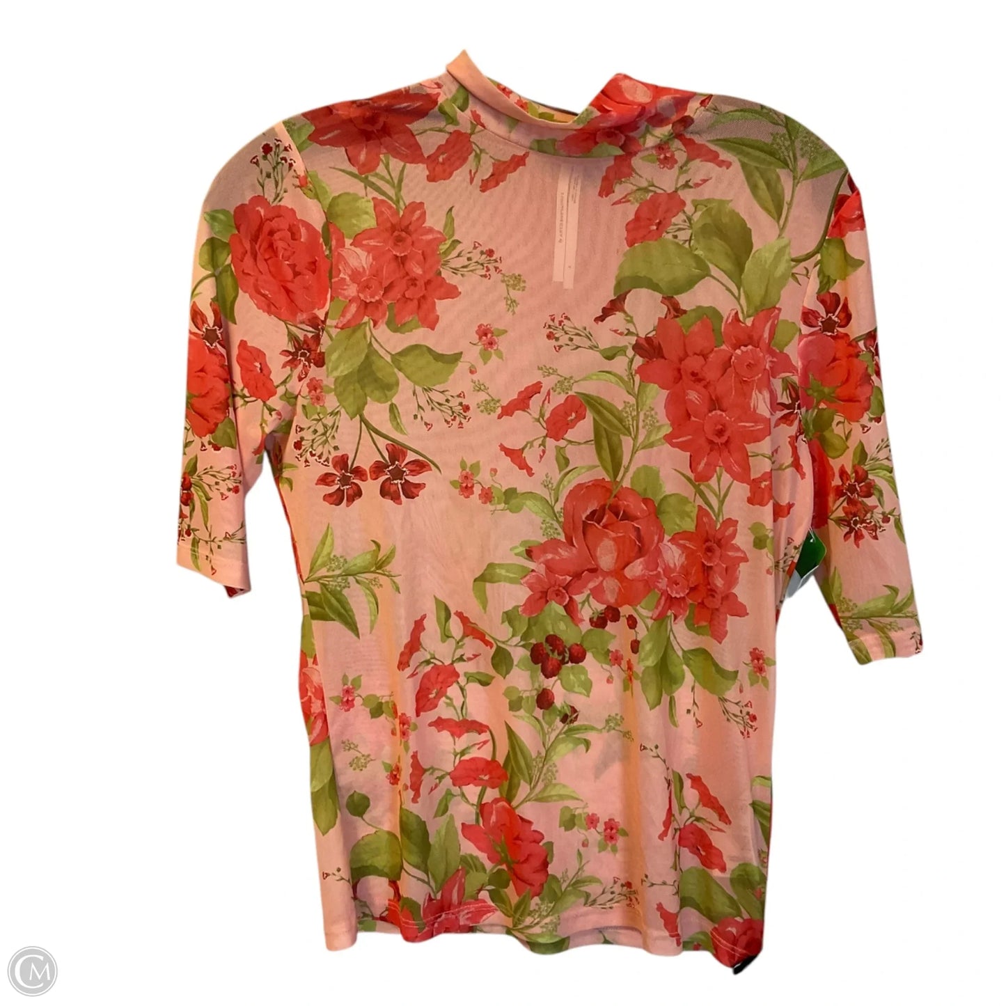 Top Short Sleeve By Anthropologie In Pink & Red, Size: S