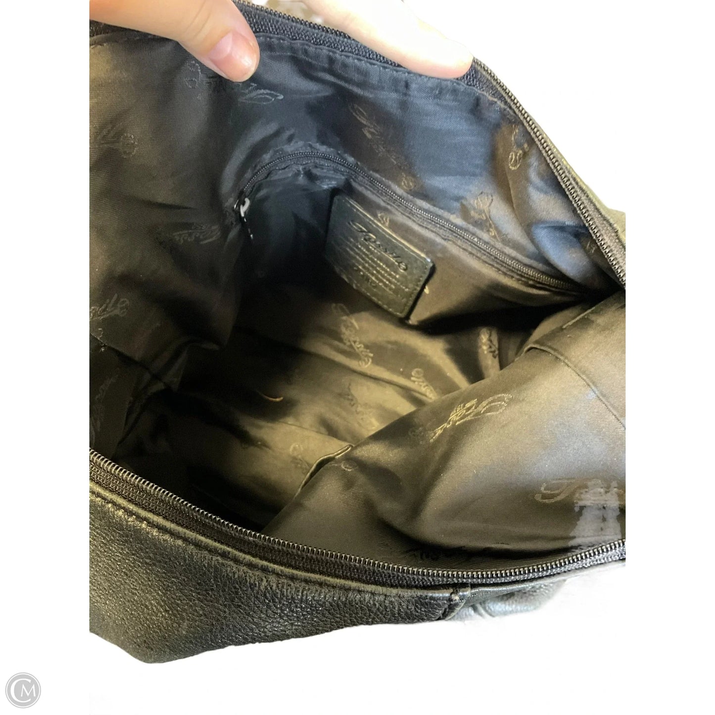 Handbag Leather By Fossil, Size: Medium