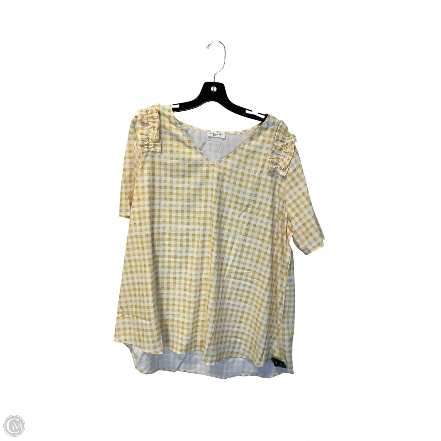 Top Short Sleeve By Chicsoul In Yellow, Size: 3x