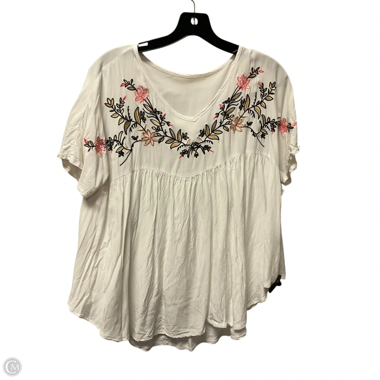 Top Short Sleeve By Clothes Mentor In White, Size: L