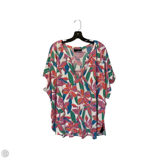 Top Short Sleeve By Lane Bryant In Multi-colored, Size: 3x